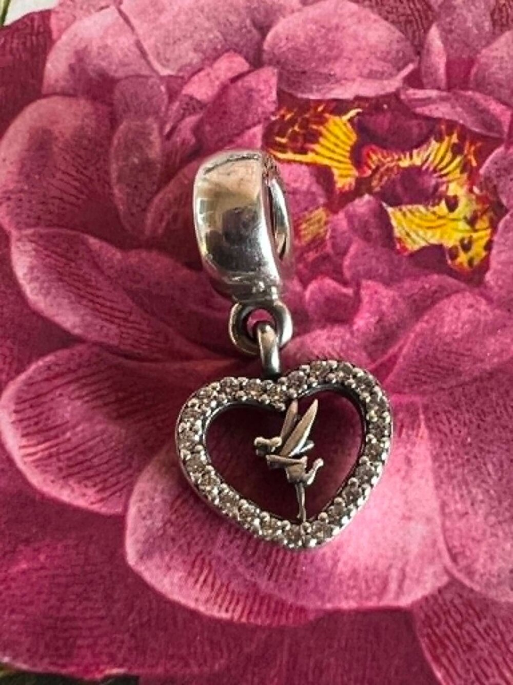Authentic Pandora Disney Love Tinker Bell Dangle Charm #791565CZ - Picture 2 of 9